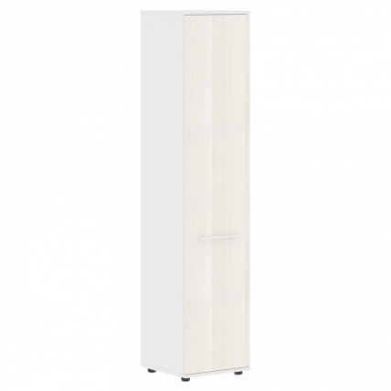 Шкаф-колонка с глухой дверью EDIS EHCS 42.1 Ясень Траун Белый Белый_0