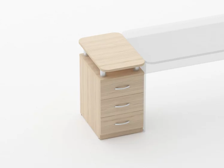 Тумба приставная на 3 ящика с проставками Glassy 3.10.16 Венге_1