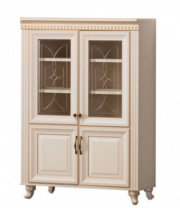 Шкаф многоцелевого назначения Марлен 495 Кремовый белый Патина_0