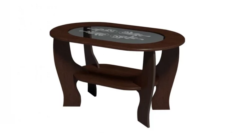 Журнальный стол №2 с овальным стеклом Венге_0