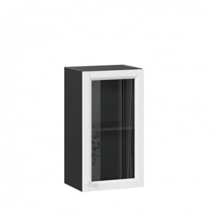 Шкаф кухонный 400 со стеклом Джулия ЛД 284.320.000.060 Черный Белый_0