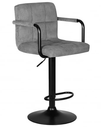 Стул барный DOBRIN KRUGER ARM BLACK (серый вельвет (LAR-E2041-25))_1