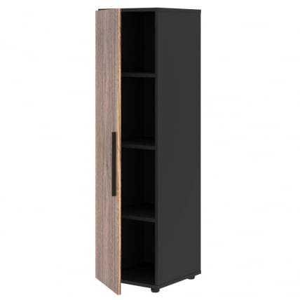 Шкаф-колонка с глухой средней дверью (левый) VELION VENEER VRMCS 40.1 L Американский орех Яшма черная_1