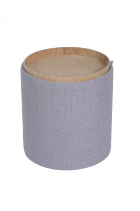 Пуф-столик с ящиком Хюгге S рогожка Серый_2