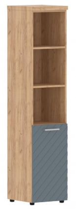 Шкаф колонка с глухой малой дверью и топом (левый) Torr LUX TLHC 42.5 L Дуб Бофорд Серо-голубой_0