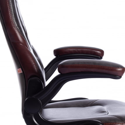 Кресло BAZUKA кож/зам, серый/коричневый, 2TONE/2TONE перф/2TONE_9