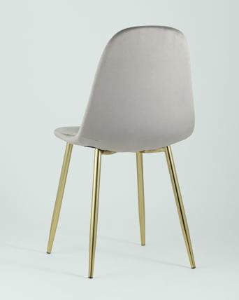 Стул Валенсия велюр золотые ножки Серый_4