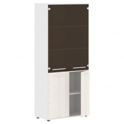 Шкаф комбинированный EDIS EHCS 85.2 Ясень Траун Белый Белый_1