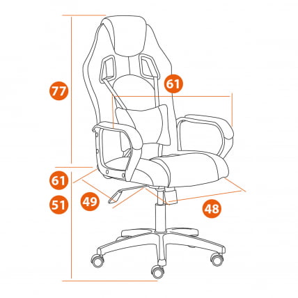 Кресло DRIVER (22) флок/ткань, синий/серый, 32/TW-12_16