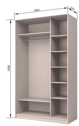 Шкаф-купе Хит-23-14-77 Париж Ясень шимо светлый_1
