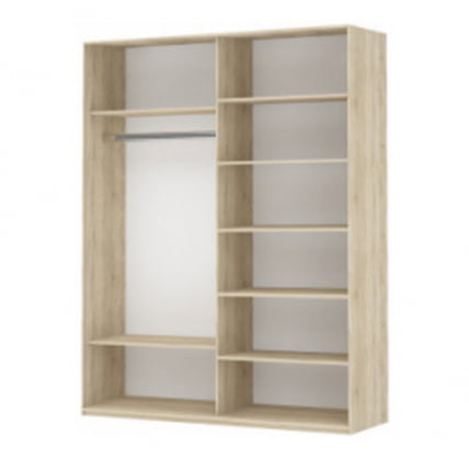 Шкаф-купе двухдверный Прайм 1400 ДСП/Зеркало Венге_1