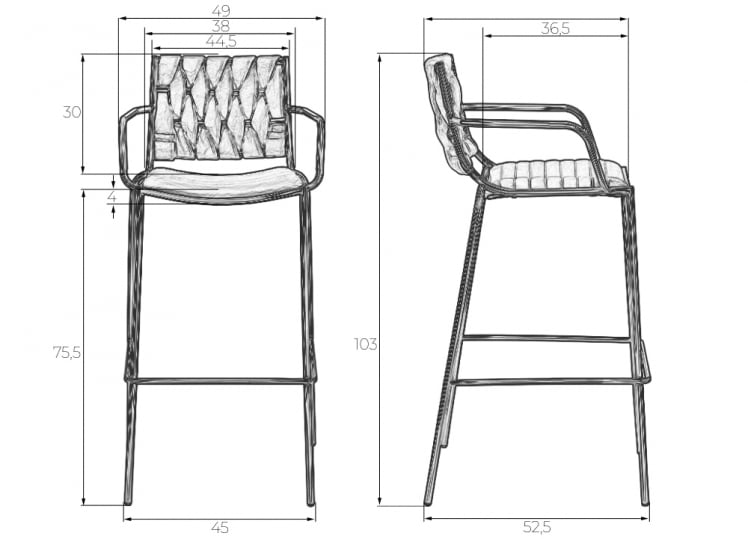 Стул барный ДОБРИН МИЛЛЕР ГОЛД (cветло-серый велюр (135-37)) / DOBRIN MILLER GOLD (cветло-серый_8