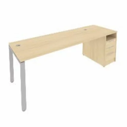 Рабочая станция с опорной тумбой Metal System Б.РС-СТП -1.5 Акация/Серый_0