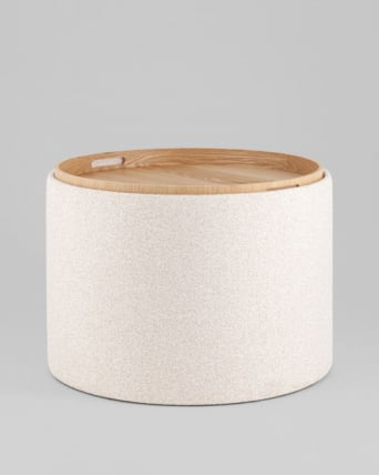 Пуф с ящиком Хюгге L букле бежевый_1