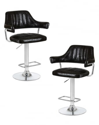 Стул барный DOBRIN CHARLY (черный крокодил) 2 шт_0