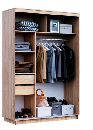 Шкаф-купе Санремо ШК-006 Дуб сонома светлый Ателье темное_1