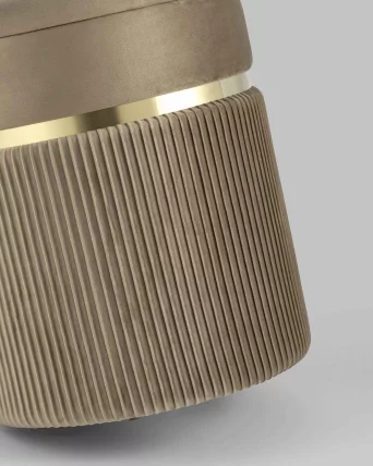 Пуф Миранда с ящиком велюр Бежевый_5