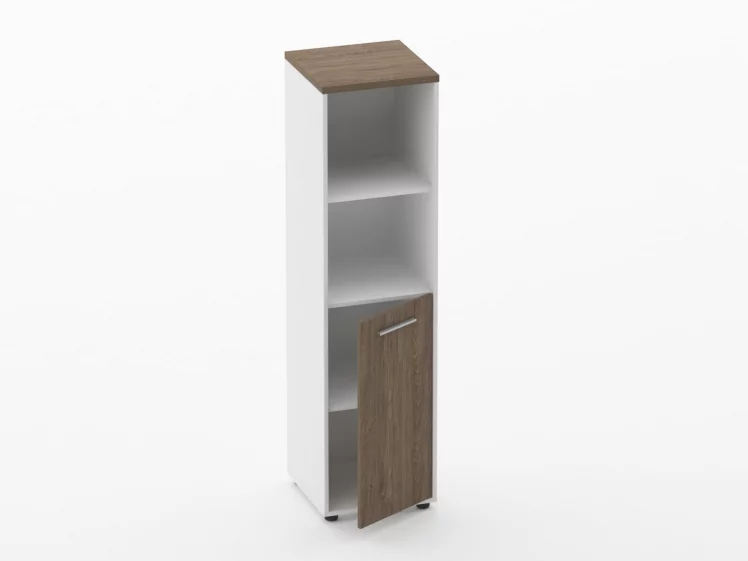 Шкаф 3 узкий 2 полки открытые, 2 полки закрытые Deka 10.16.11Пр Дуб Верцаска/Белый_1