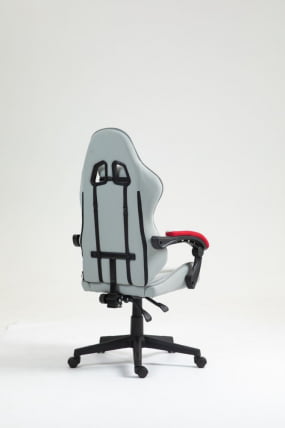 Кресло спортивное TopChairs Phantom ткань серо-красный_5