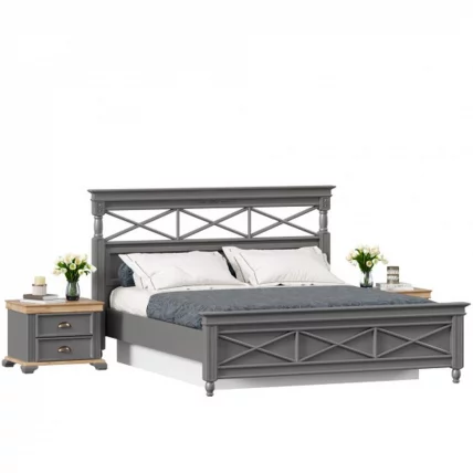 Кровать двуспальная 1600 с подъемным механизмом и тумбами Амели Оникс серый_0