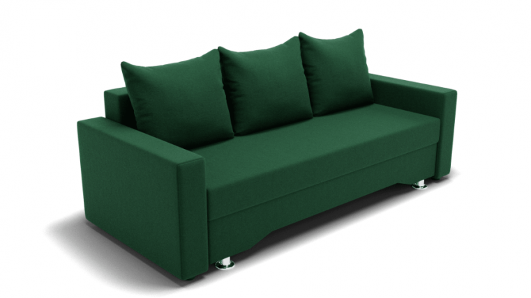 Диван Квадро-3 ППУ (ЗР) Цвет фасада: Зеленый; Тип: Прямой; Материал фасада: Металл/Велюр_0