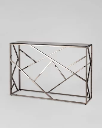 Консоль АРТ ДЕКО 115x30 Темный хром стекло smoke_1