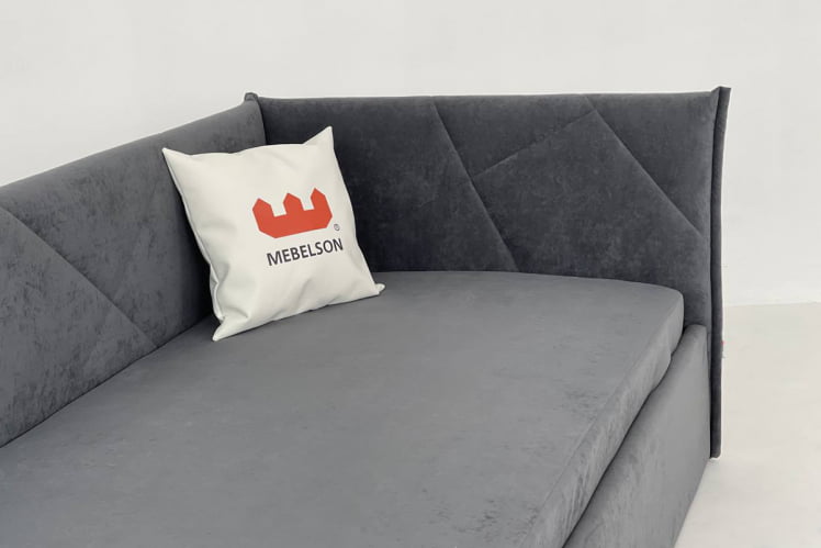 Кровать 0.9 Бест (Тахта) КМ.T-15 графит (велюр)_7