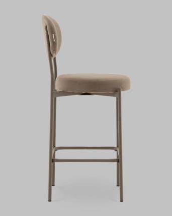 Стул Полубарный Бриф DD ПБ велюр капучино каркас капучино муар_2