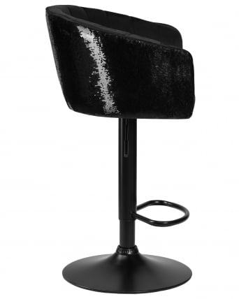 Стул барный DOBRIN DARCY BLACK SHINY (черный велюр с черно-золотыми пайетками)_2