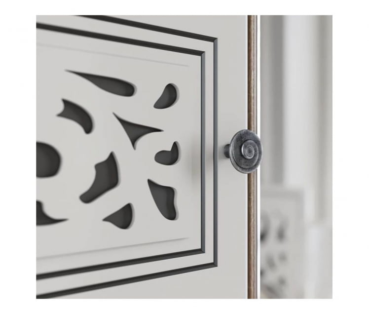 Шкаф трехстворчатый Мадлен 05 Дуб сонома светлый Ясень белый Серебро_2