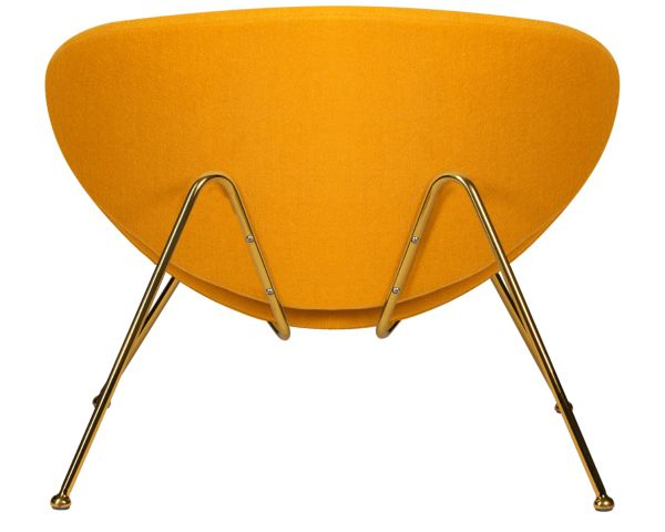 Кресло дизайнерское DOBRIN EMILY (желтая ткань AF13, золотое основание) 2 шт_5