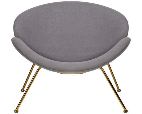 Кресло дизайнерское DOBRIN EMILY (серая ткань AF7, золотое основание) 2 шт_6
