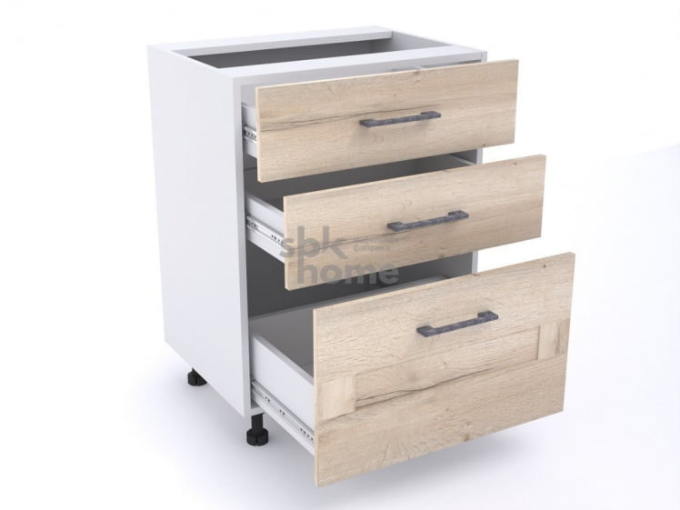 Стол с ящиками СЯ-60 (520), Дублин (600*520*820) Дуб галифакс белый, 21681 _1