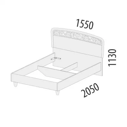 Кровать 140*200 Катрин 92.02 Дуб венге Белый песок Санчо крем_1