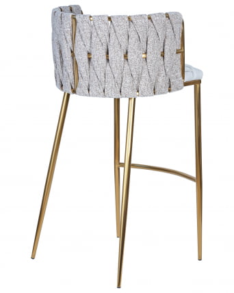 Стул барный DOBRIN EMMA GOLD (белый PU (T-01), белая ткань (F-49))_3