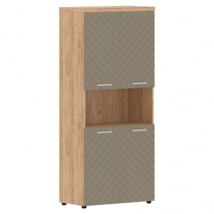 Шкаф с 2-мя комплектами глухих малых дверей и топом Torr LUX TLHC 85.4 Дуб Бофорд Капучино_0