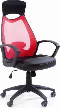 Кресло для руководителя CHAIRMAN 840 black Акрил красный/черный_0