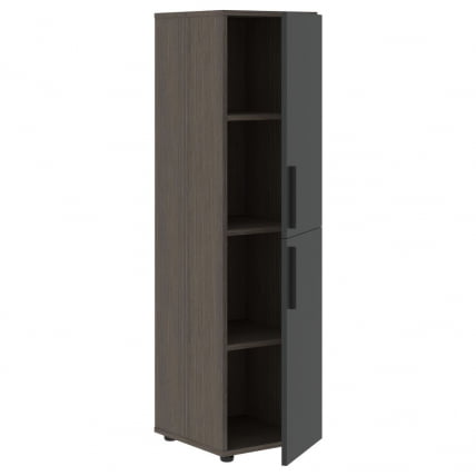 Шкаф-колонка с двумя глухими малыми дверьми (правый) VELION VMCS 40.4 R Яшма черный Дуб Сильвер_1