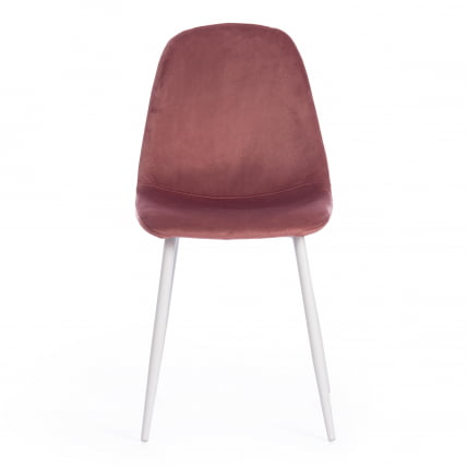 Стул BREEZE (mod. 4724) вельвет/металл, 44 х 53 х 87 см, Coral (коралловый) HLR44 / белый_4