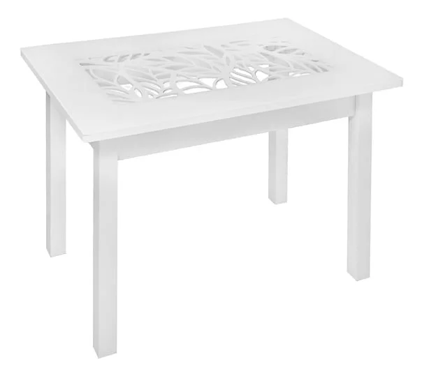 Стол обеденный Прямоуг. ажур ноги Мажор Р-15 белая ЛДСП белый_0