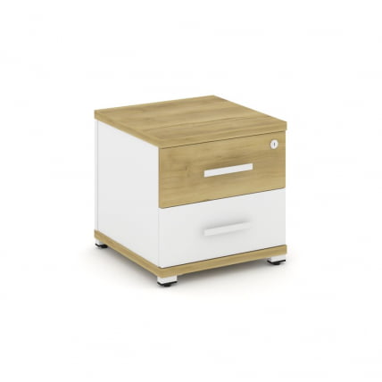 Тумба приставная с 2-мя ящиками CONCEPT CN.TUP-001 B/W Дуб Винченцо Белый бриллиант Белый_0