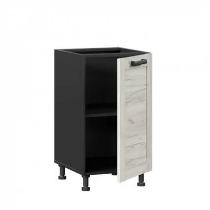 Тумба кухонная 450 Винченца ЛД 234.030.000.050 Черный Дуб Крафт белый_1