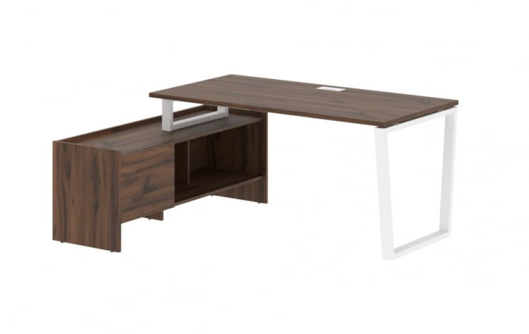 Стол с тумбой EDIS EVCT 17814 Дуб Денвер темный Белый_0