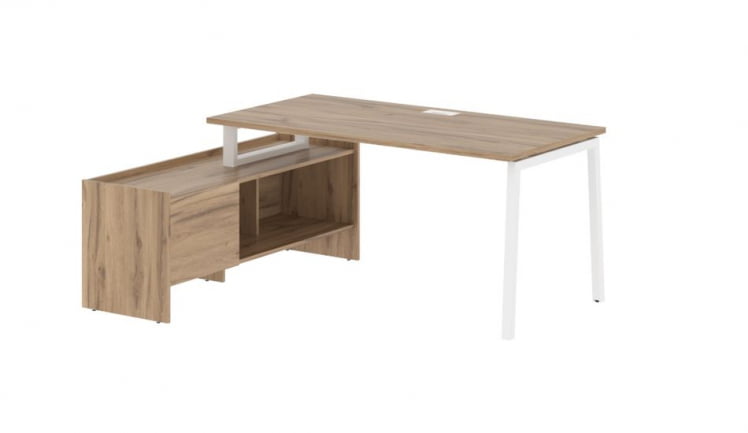 Стол с тумбой EDIS ELCT 17814 Дуб Денвер светлый Белый_0