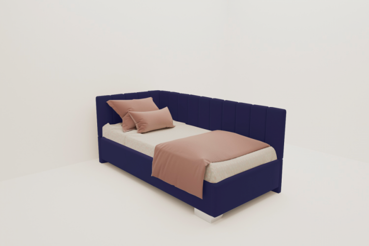 ДЕТСКАЯ МЯГКАЯ ИНТЕРЬЕРНАЯ КРОВАТЬ ТЕРРА С ПОДЪЕМНЫМ МЕХАНИЗМОМ (BERHOUSE) Цвет фасада: Синий; Материал фасада: Металл/Велюр; Спальное место: 900х1900_0