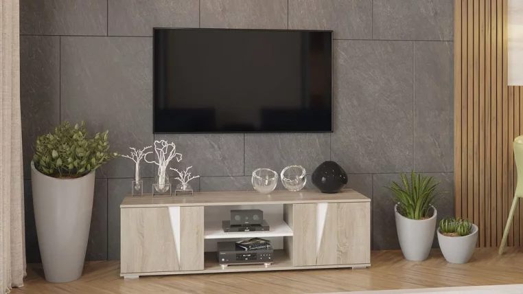 Тумба для ТВ Тип 4 Дуб сонома/Белый_2