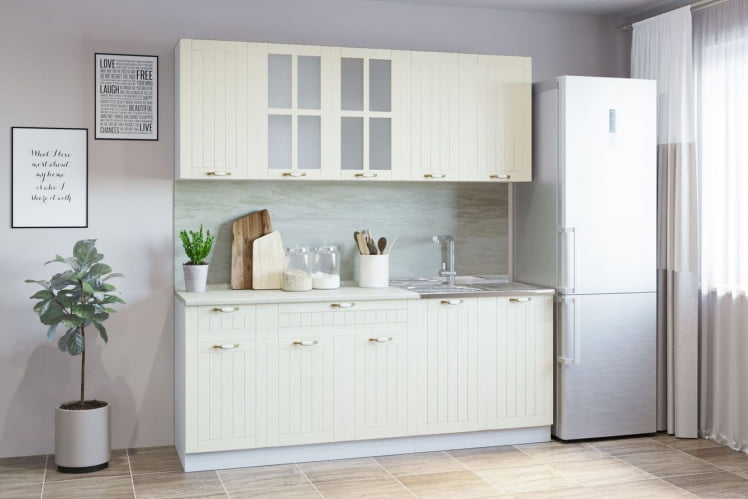 Гарнитур кухонный ПРОВАНС В 1 (накладная мойка) реалвуд безе_0