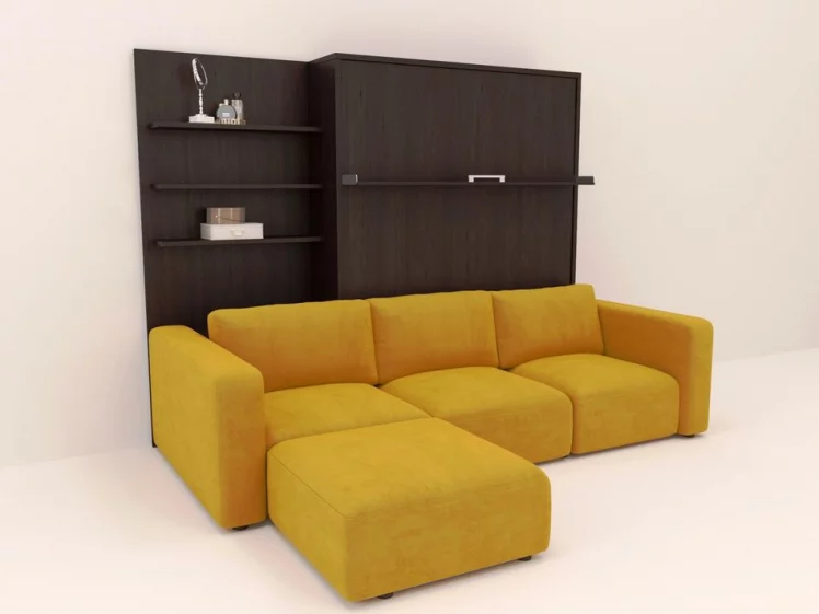 Диван кровать-трансформер Смарт 1 с пуфом 3-в-1 1600 левый Венге_0