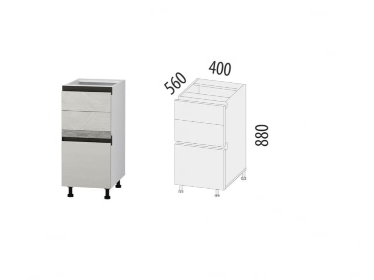 Напольный шкаф (3 ящика с системой плавного закрывания) Бостон 104.90_4