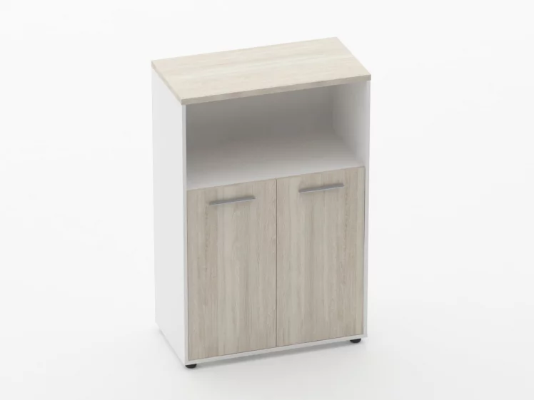 Шкаф 2 широкий закрытый с нишей Deka 10.12.111 Дуб Сантана светлый/Белый_0